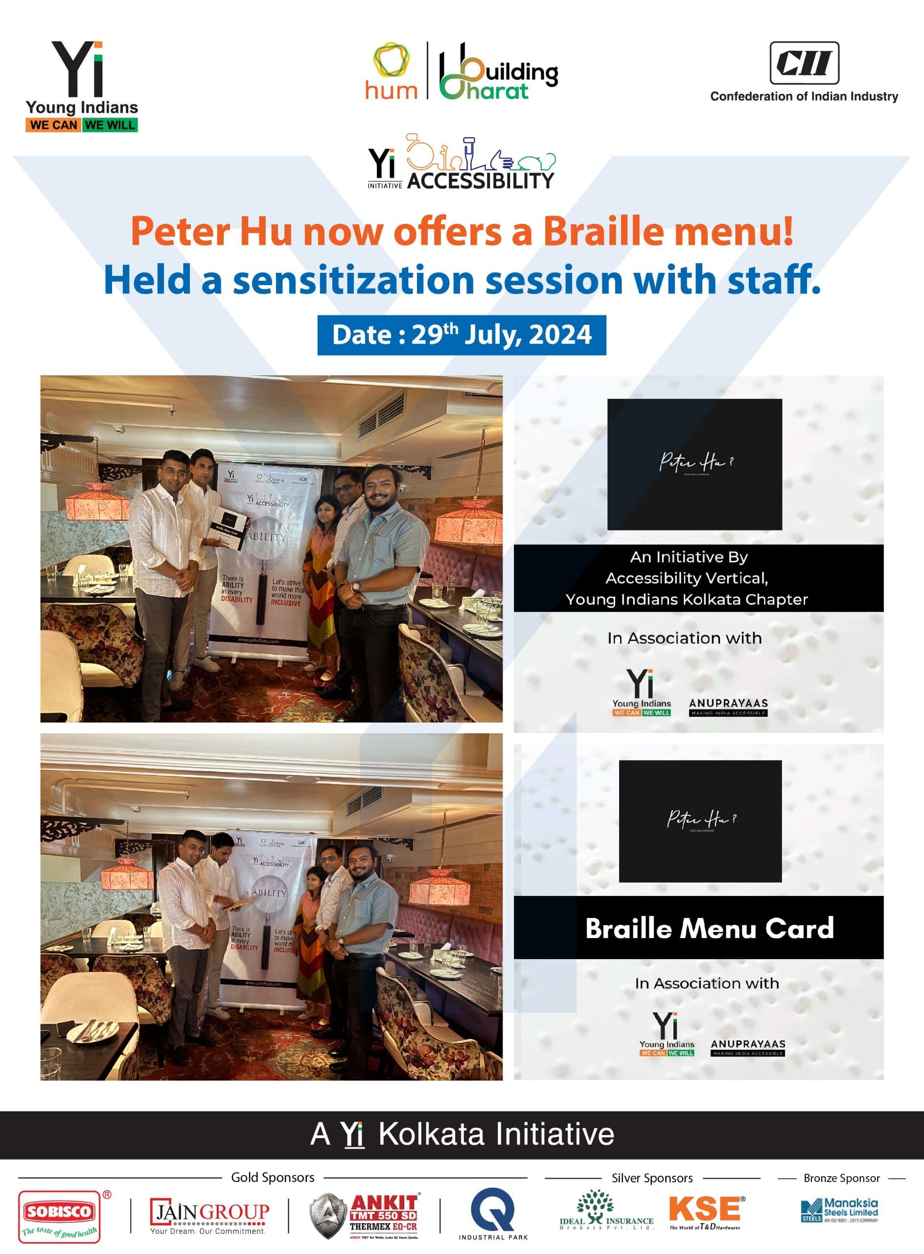 Yi24 | Accessibility - Braille Menu Card Launch at Peter Hu